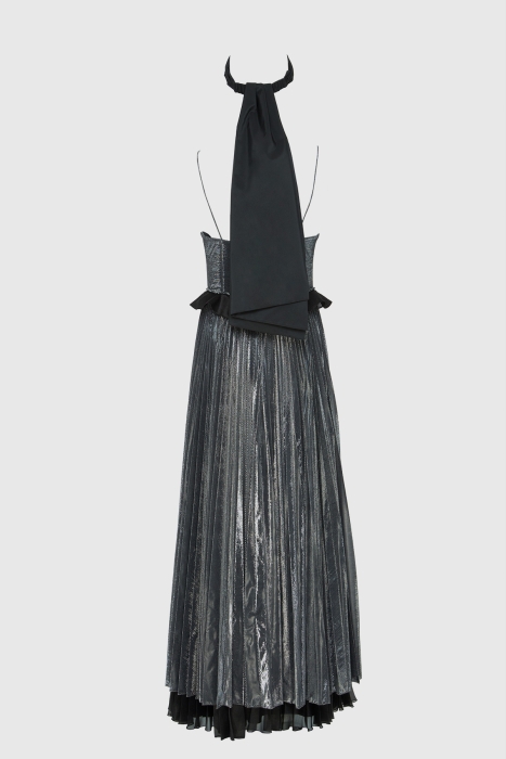 Gizia Tie Detailed Gray Dress. 3