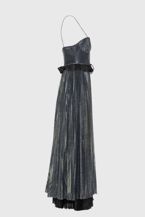 Gizia Tie Detailed Gray Dress. 2