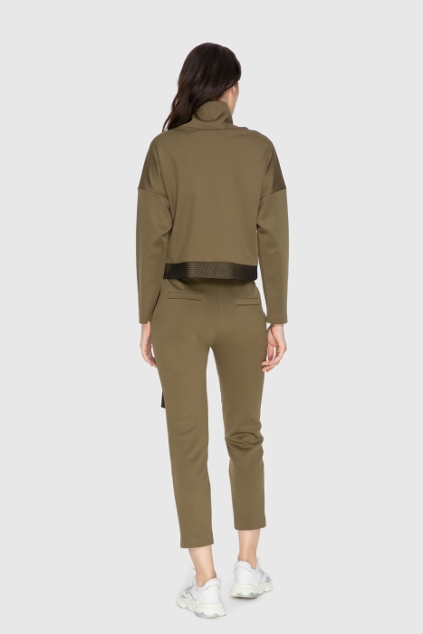 Gizia Turtleneck Khaki Sports Swetshirt. 3