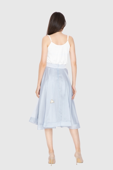 Gizia Embroidery Detailed, Transparent Flared Skirt. 2