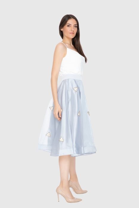 Gizia Embroidery Detailed, Transparent Flared Skirt. 3