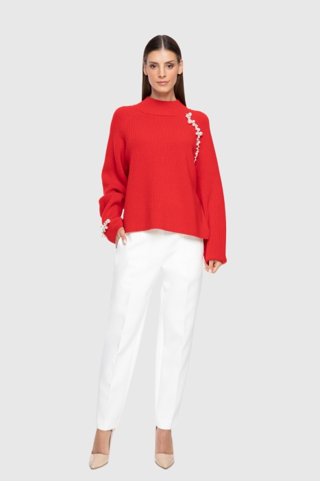 Gizia Embroidered Detailed Red Blouse. 1