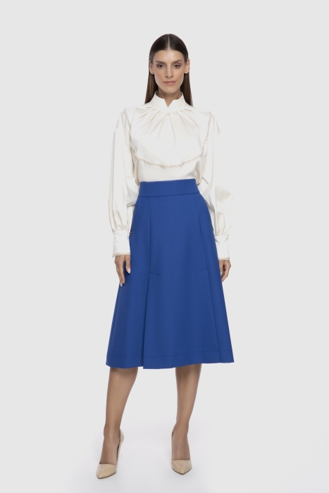 Gizia A Form Knee Length Blue Skirt. 1