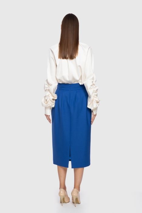 Gizia High Waist Blue Pencil Skirt. 3