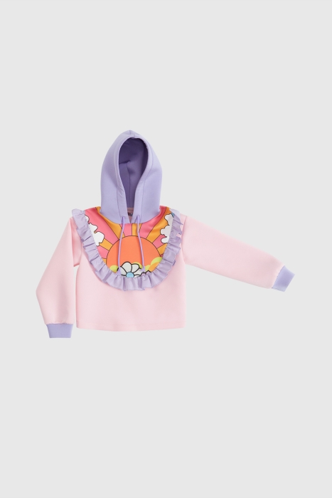 Gizia Frill And Printed Sweatshirt. 1