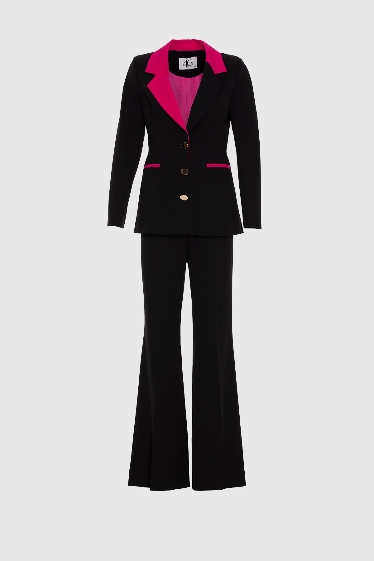 4G CLASSIC - Contrast Collar Black Suit