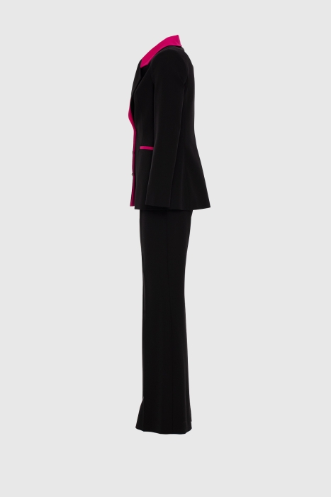 Gizia Contrast Collar Black Suit. 2