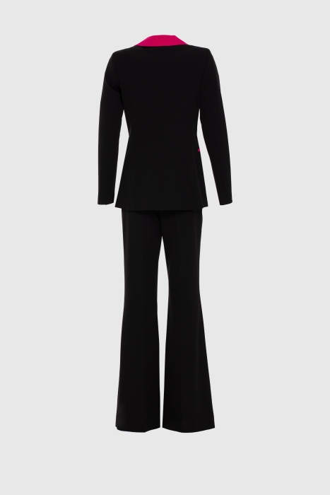 Gizia Contrast Collar Black Suit. 3