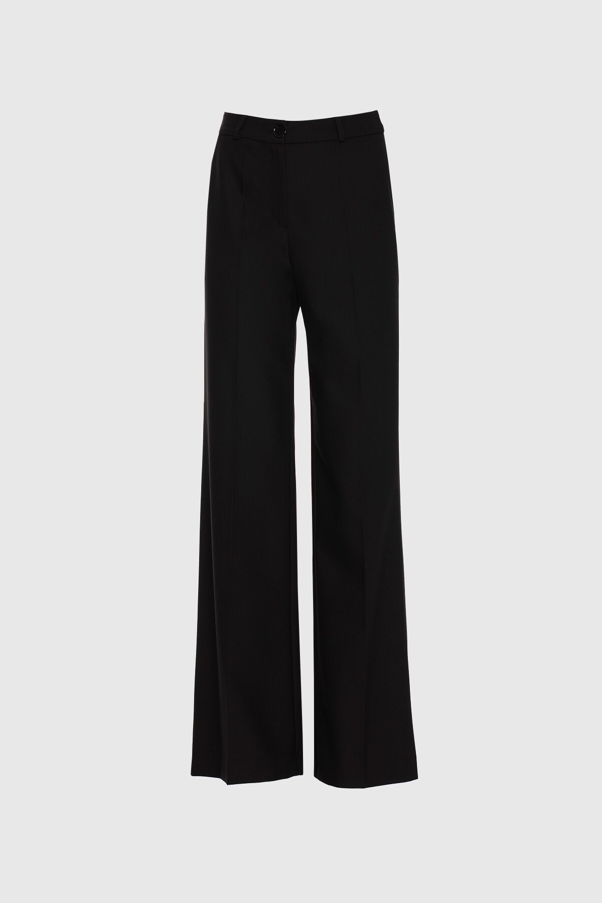 KIWE - Single Button High Waist Black Palazzo Trousers