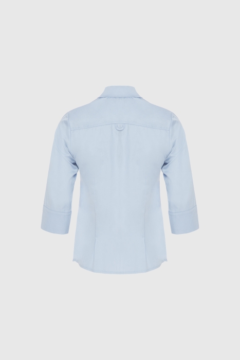 Gizia Pocket Detailed Blue Shirt. 3