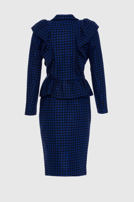 Gizia Crowbar Patterned Navy Blue Skirt Suit. 3