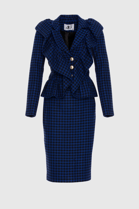 Gizia Crowbar Patterned Navy Blue Skirt Suit. 1