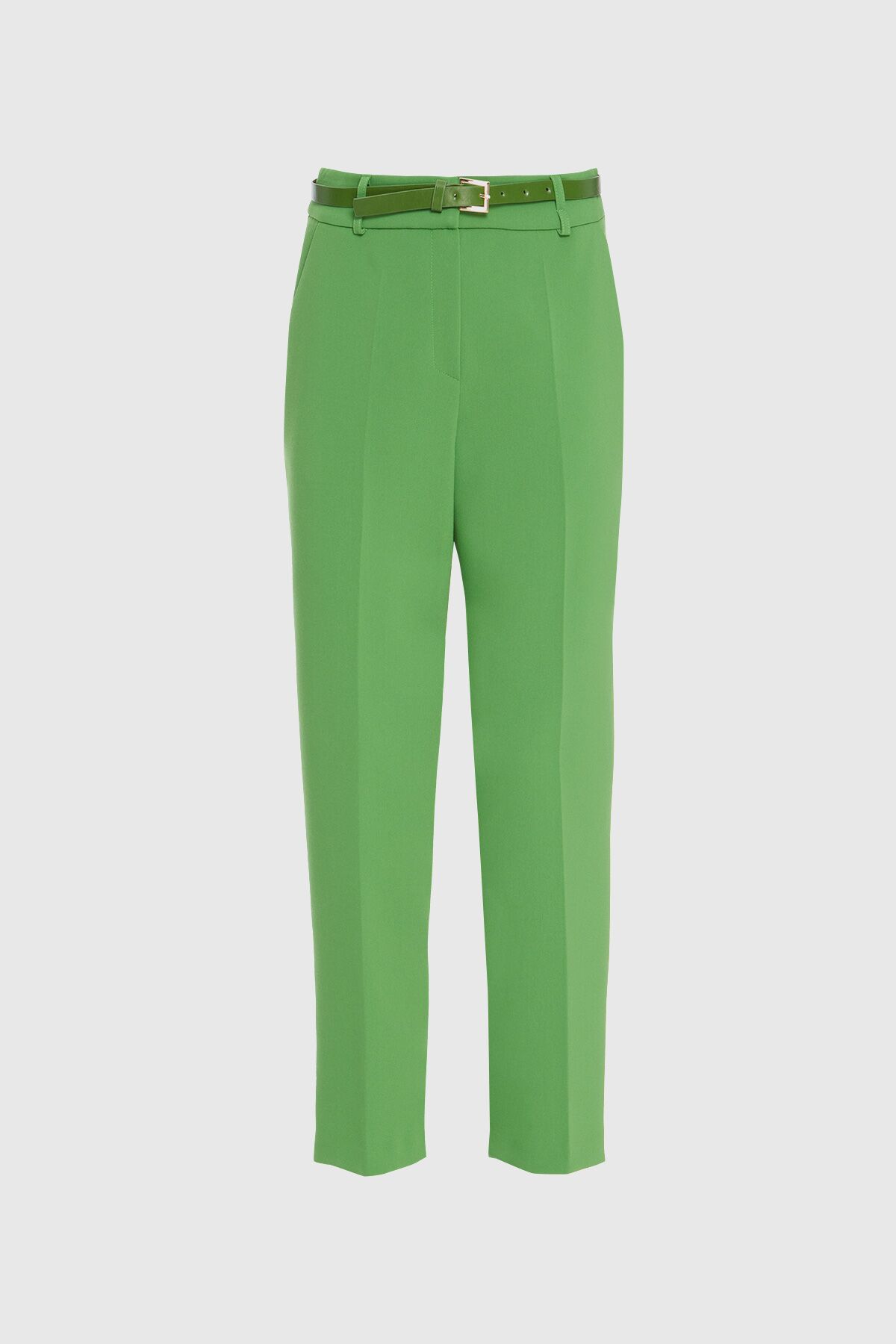 KIWE - Straight Carrot Leg Pocketed Green Trousers