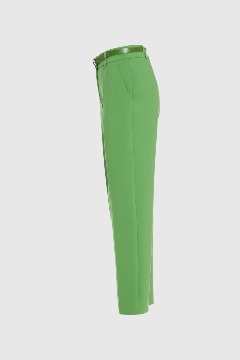 Gizia Straight Carrot Leg Pocketed Green Trousers. 2