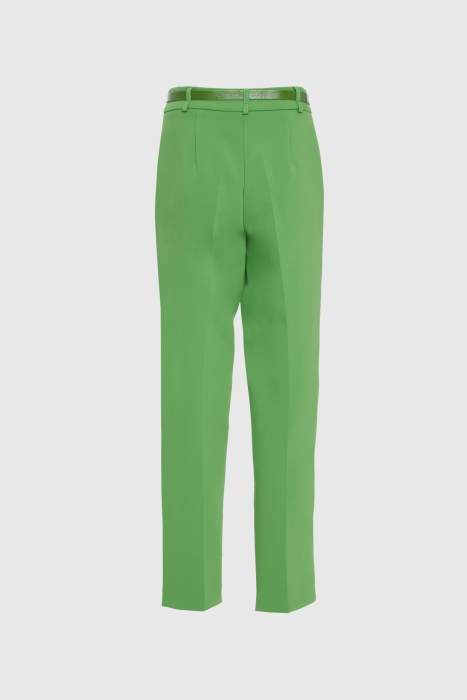 Gizia Straight Carrot Leg Pocketed Green Trousers. 3