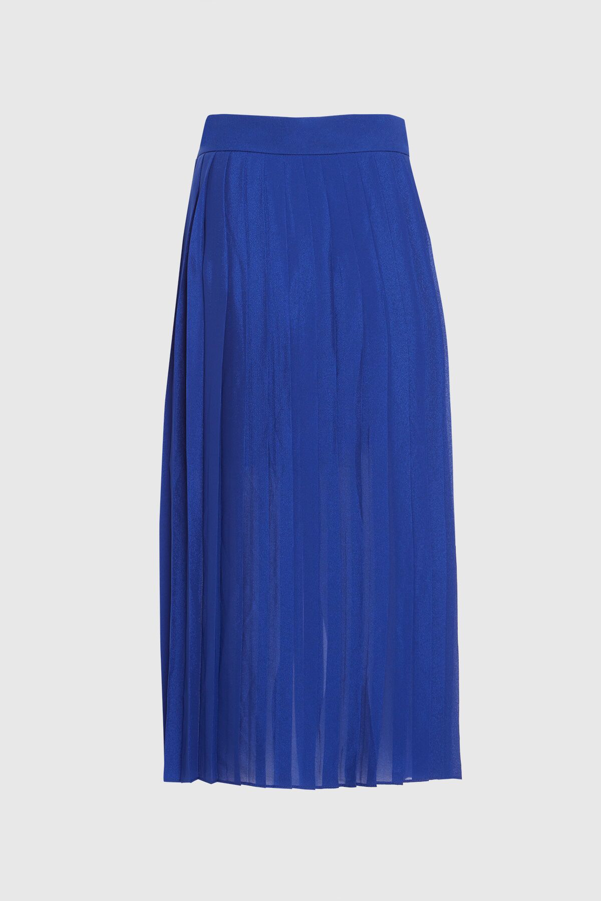 KIWE - Pleated Blue Midi Skirt