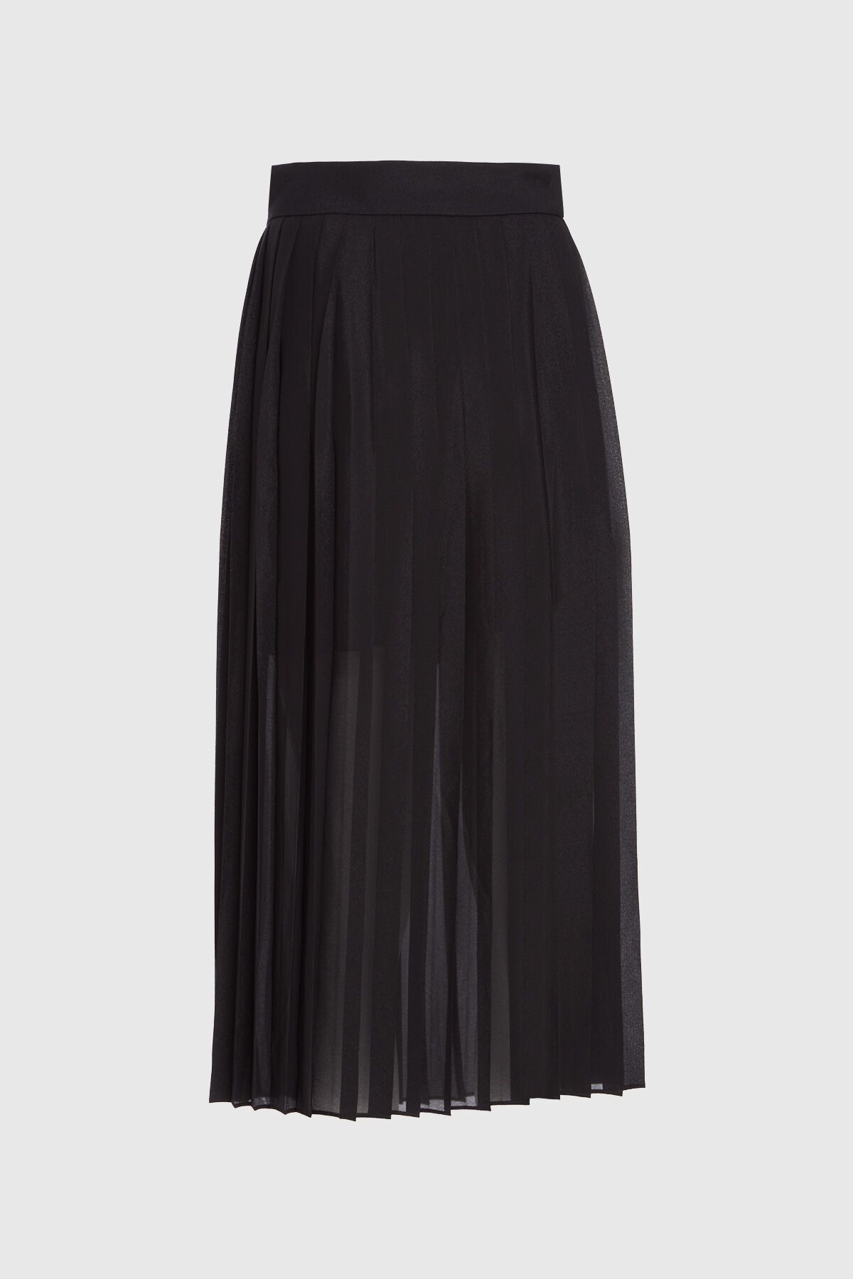 KIWE - Pleated Black Midi Skirt
