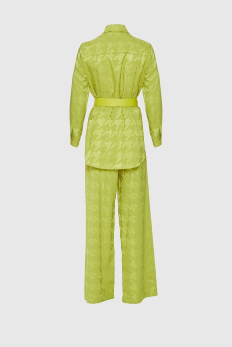 Gizia Flowy Jacquard Green Suit. 3