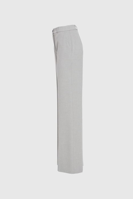 Gizia Single Button High Waist Gray Palazzo Trousers. 2