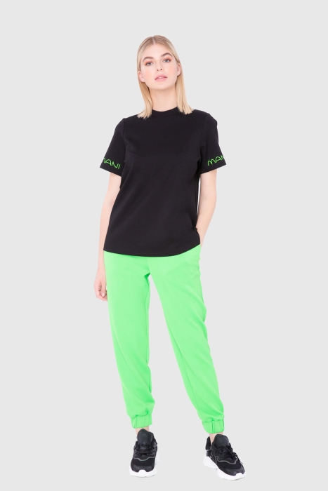 Gizia Crew-Neck Collar With Print Detail On Sleeves T-Shirt. 3