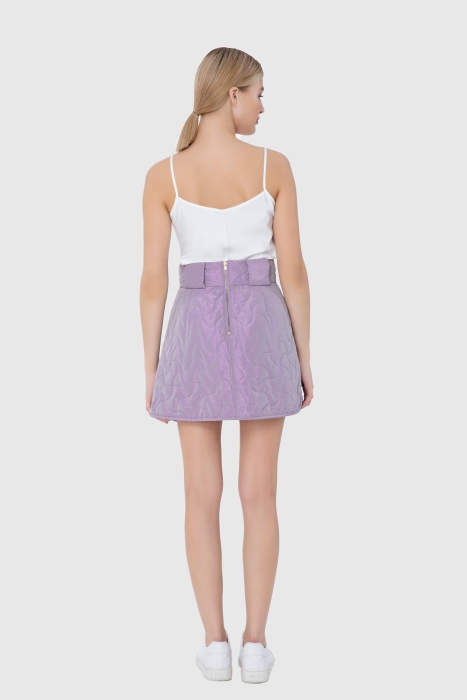 Gizia Asymmetrical Cut Quilted Lilac Skirt. 3