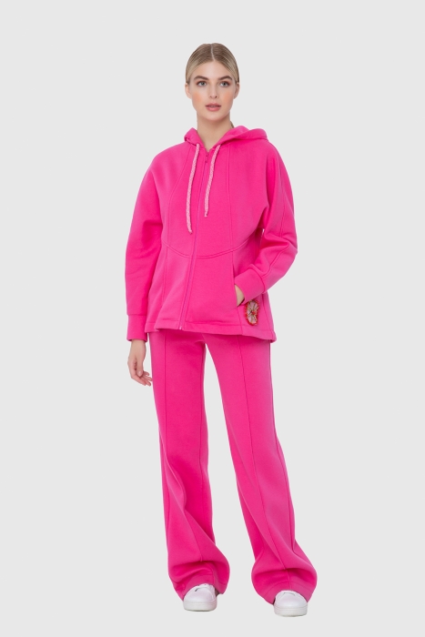 Gizia Pink Hoodie Zipper Sweatshirt. 1