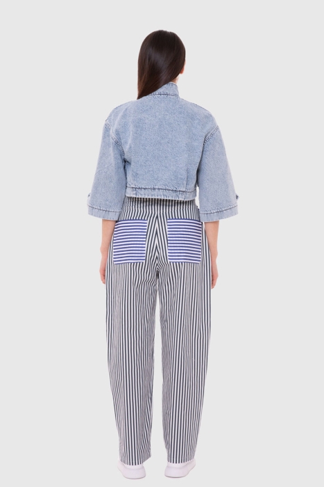 Gizia Crop Jean Jacket With Rope Accessory. 3 Gizia Crop Jean Jacket With Rope Accessory. 3