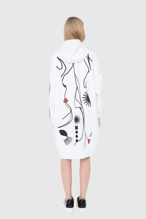 Gizia Scuba Dress With White Print Pattern. 3