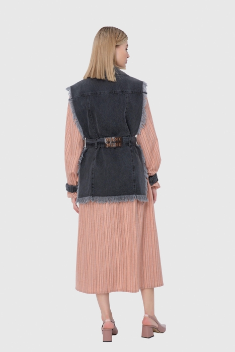 Gizia Jakron And Jean Vest Detailed Cachet Fabric Dress. 3