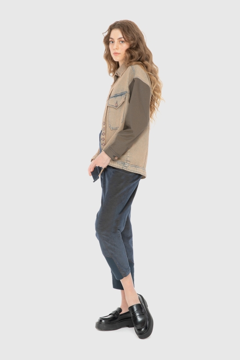 Gizia Jean Jacket Wıth Garnı And Button Detaıl. 2 Gizia Jean Jacket Wıth Garnı And Button Detaıl. 2