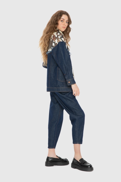 Gizia Animal Print Garnish Jean Jacket. 2 Gizia Animal Print Garnish Jean Jacket. 2