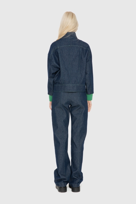 Gizia Knitwear And Embroidered Detailed Jean Jacket. 3 Gizia Knitwear And Embroidered Detailed Jean Jacket. 3