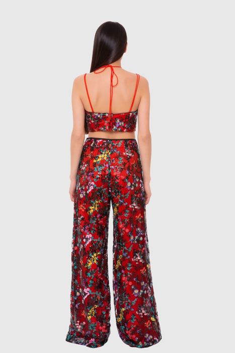 Gizia Colorful Palazzo Trousers With Sequin Embroidery. 3