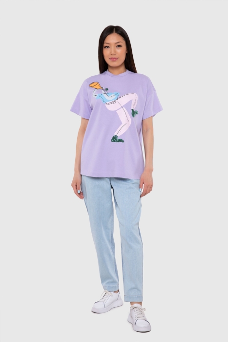 Gizia Printed Oversize T-Shirt. 3