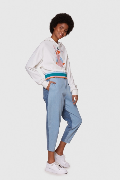 Gizia Hooded Sweatshirt With Colorful Embroidery. 1 Gizia Hooded Sweatshirt With Colorful Embroidery. 1