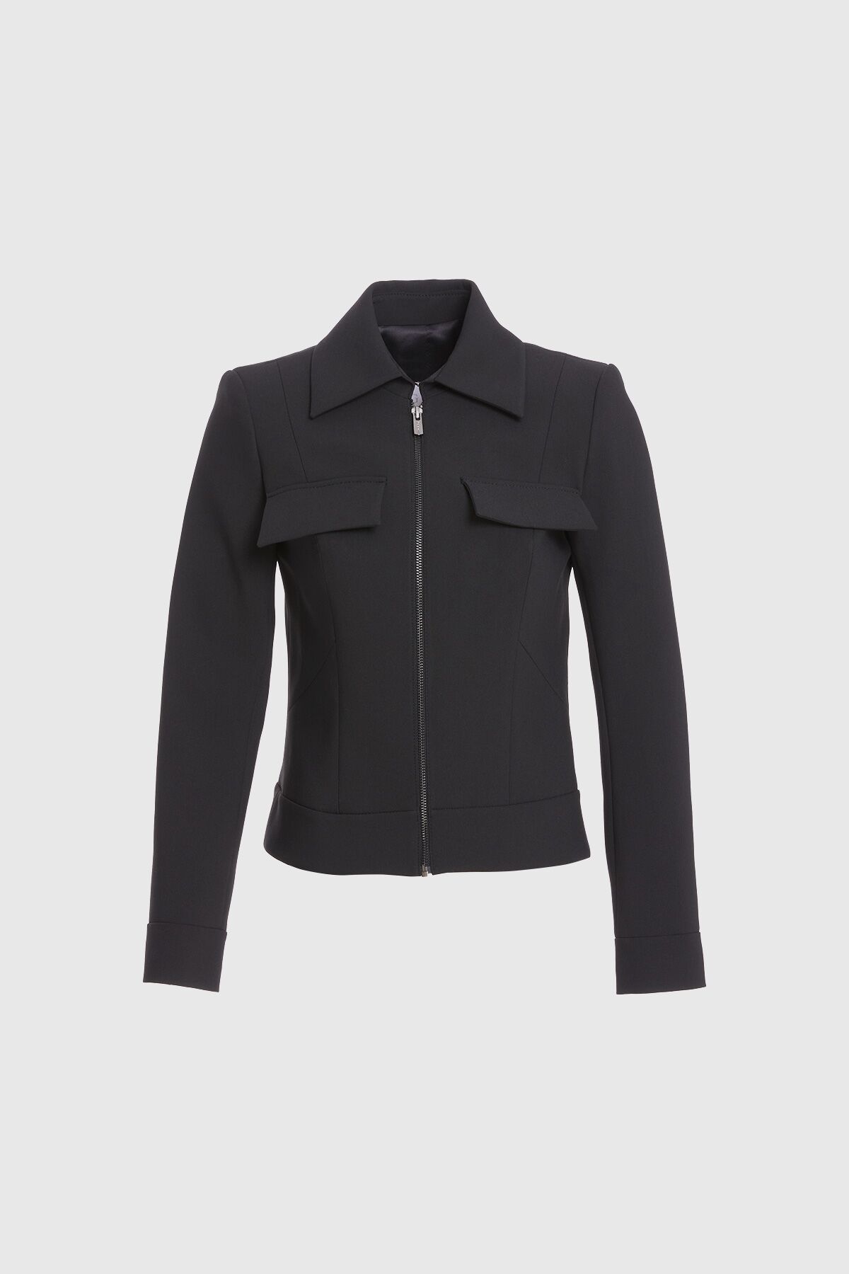  GIZIA - Zippered Cup Detailed Black Jacket