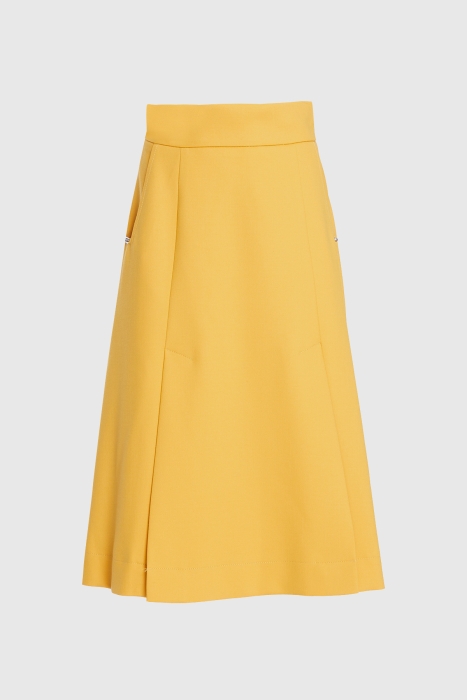 Gizia A Form Knee Length Yellow Skirt. 1
