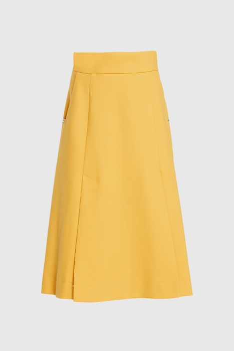 Gizia A Form Knee Length Yellow Skirt. 1 Gizia A Form Knee Length Yellow Skirt. 1
