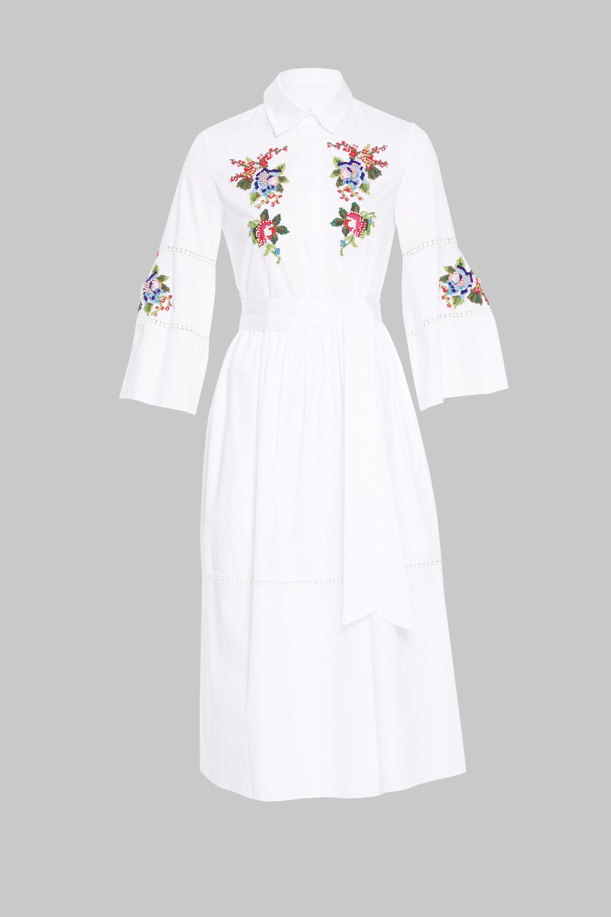  GIZIA - Embroidered Detailed Long White Dress