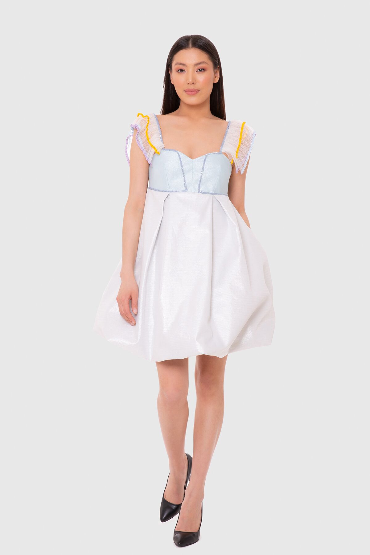 MANI MANI - Kolları Detaylı Balon Etek Elbise