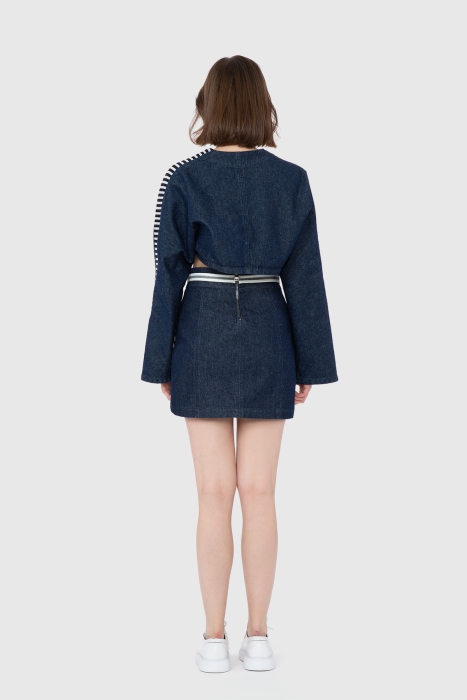 Gizia Print Detailed Crop Jean Jacket. 3 Gizia Print Detailed Crop Jean Jacket. 3