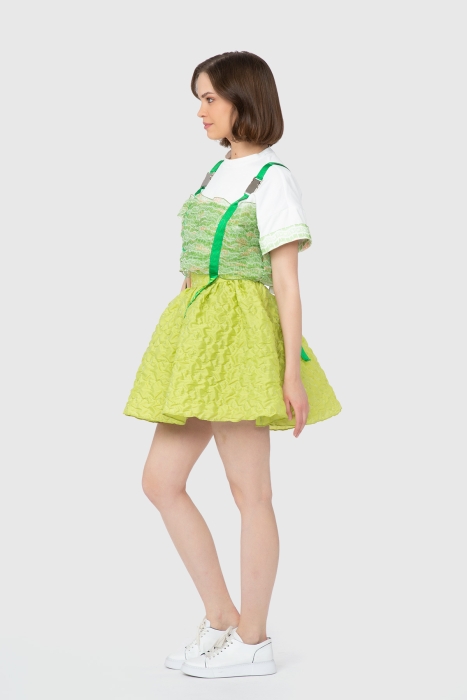 Gizia Embroidery Detailed Taffeta Pleated Skirt. 2 Gizia Embroidery Detailed Taffeta Pleated Skirt. 2