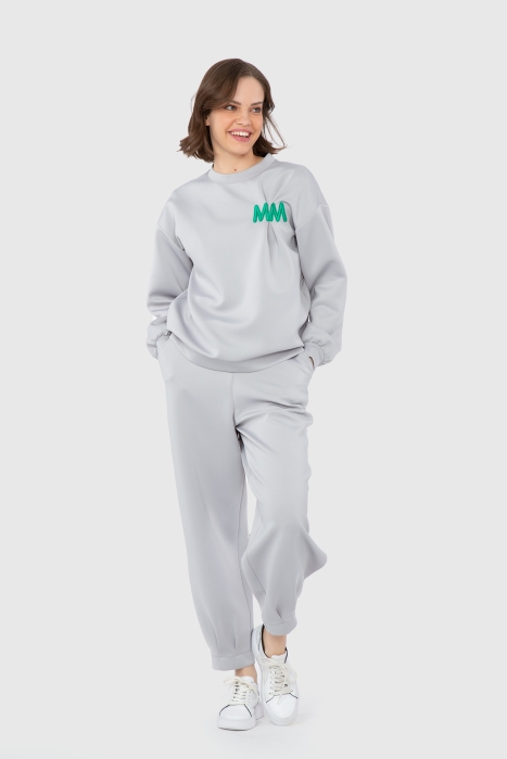 Gizia Embroidery And Pleat Detailed Sweatshirt. 1 Gizia Embroidery And Pleat Detailed Sweatshirt. 1