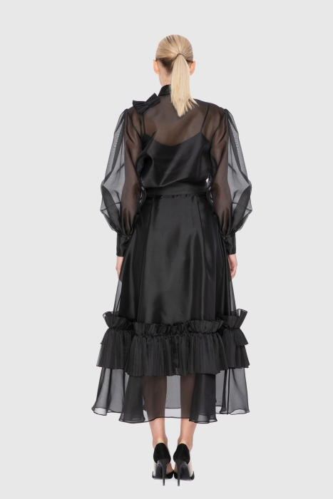 Gizia Ruffle And Embroidered Detailed Organza High Waist Skirt. 2