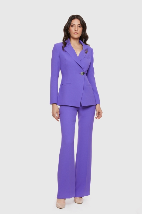 Gizia Double Breasted Closure Purple Crepe Suit. 1