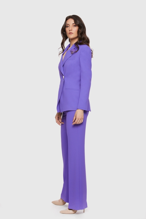 Gizia Double Breasted Closure Purple Crepe Suit. 2