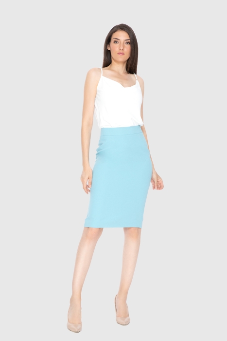 Gizia Blue Midi Skirt. 1
