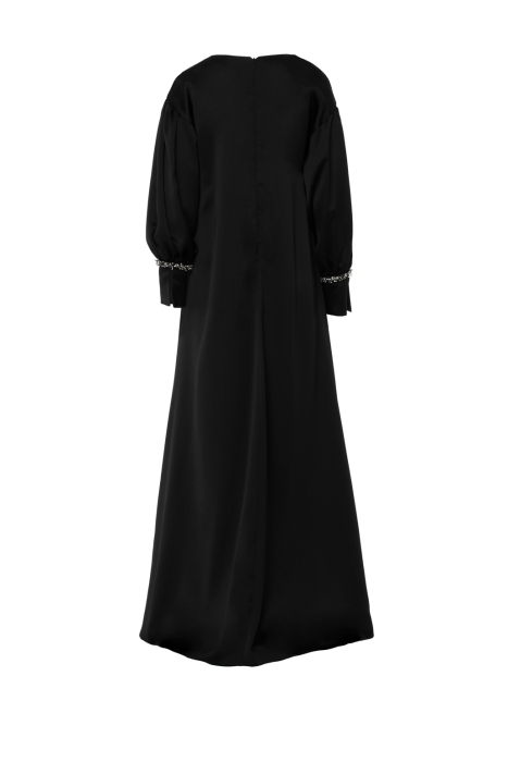 Gizia فستان سهرة أسود طويل مزين بفيونكة. 3
