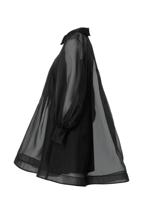 Gizia فستان لون أسود بتفاصيل شفافة. 2