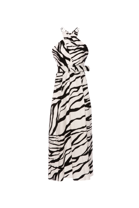 Gizia Zebra Patterned Cross Tied Belted Dress. 1